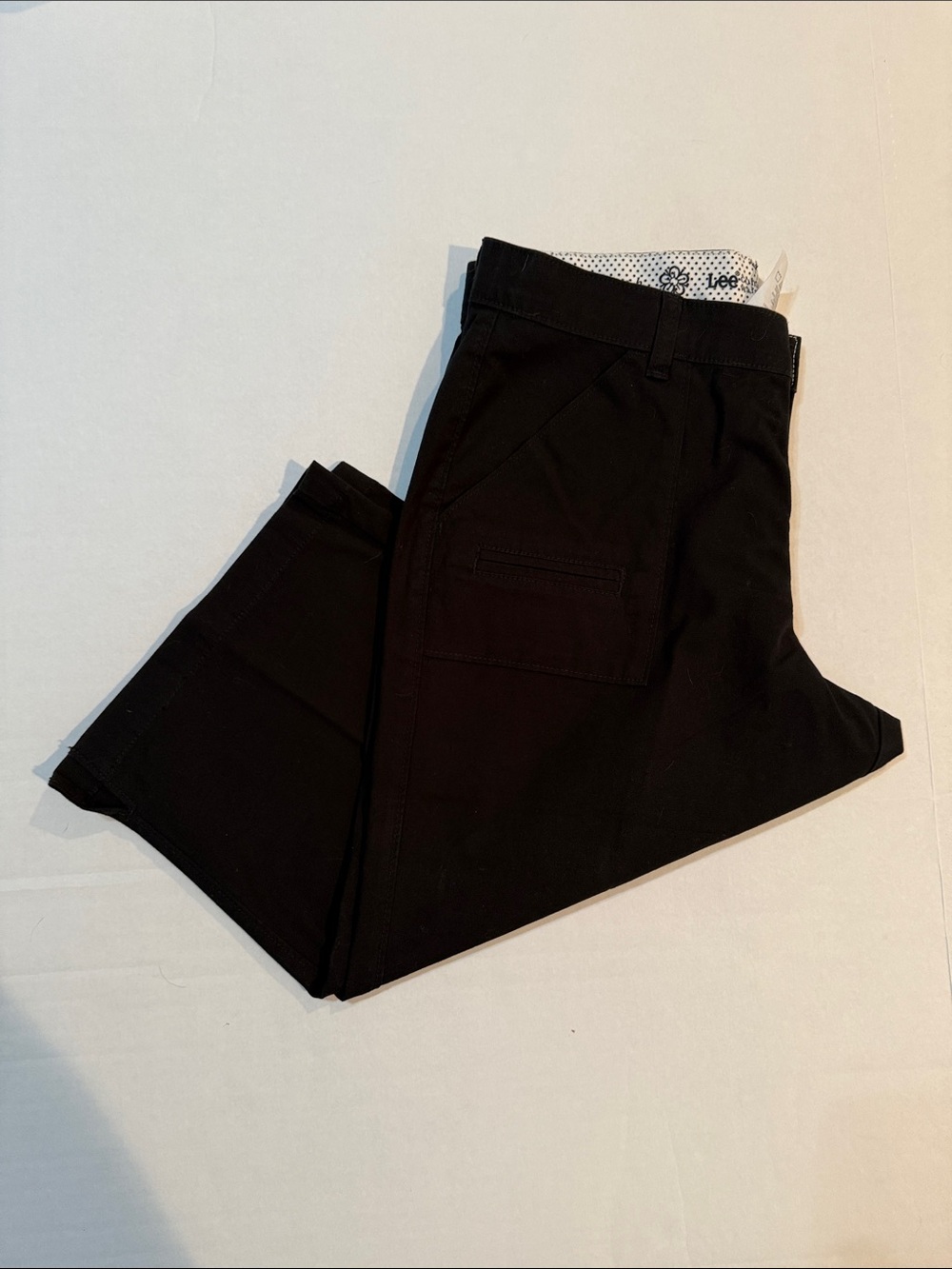 Lee Women's Black Capris with Front Patch Pocket